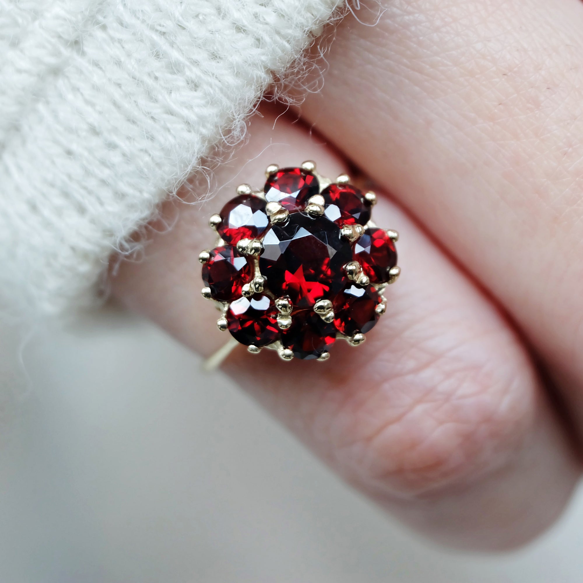 Garnet Cluster Ring Greta