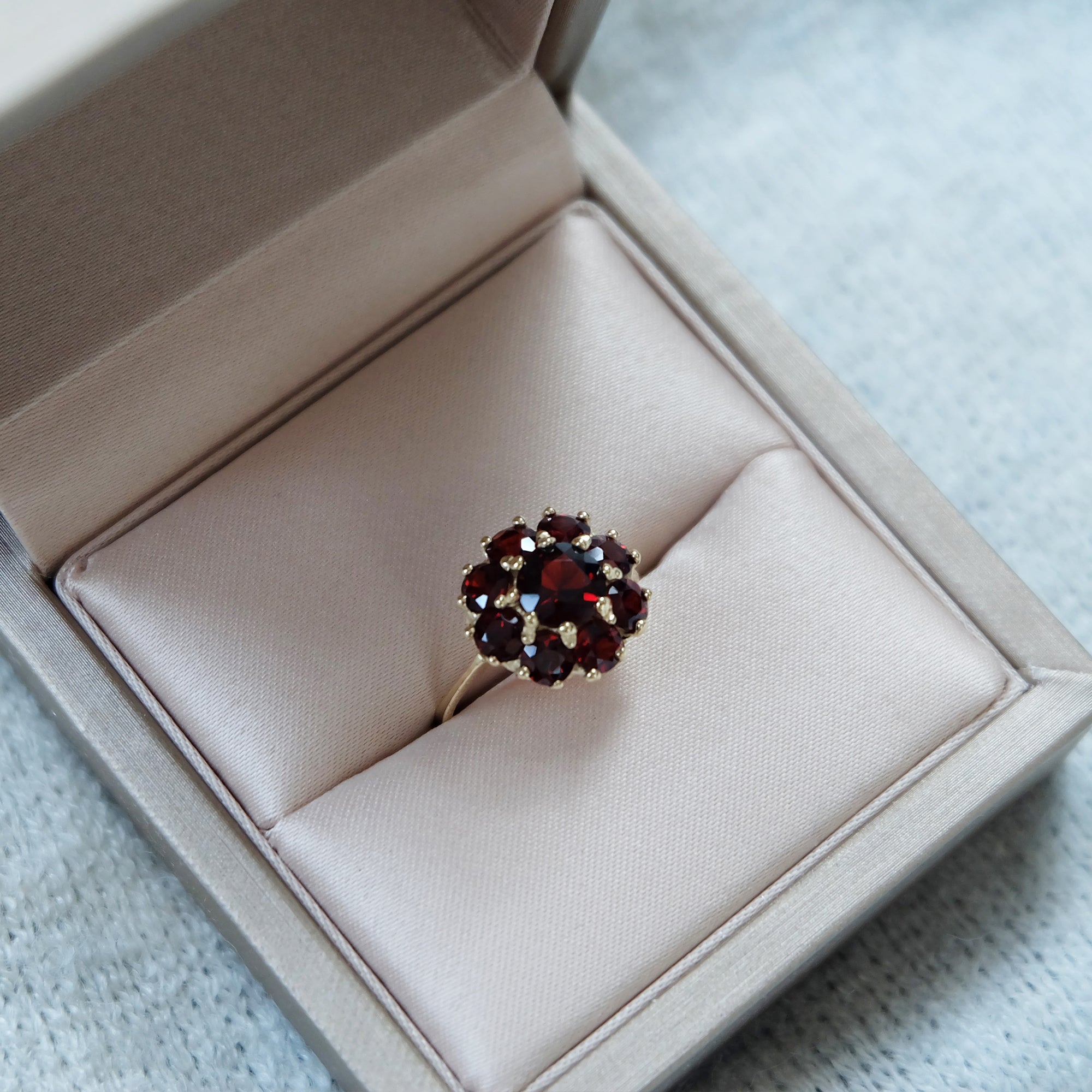 Garnet Cluster Ring Greta