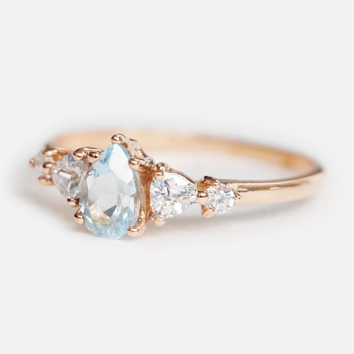 Aquamarine Engagement Ring Summersor - SOVATS