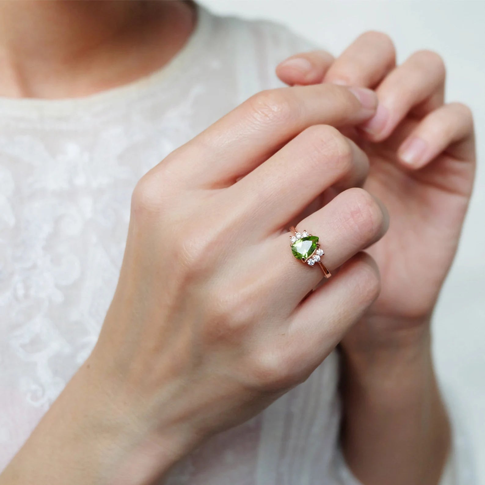 Peridot Diamond Ring Leia - SOVATS