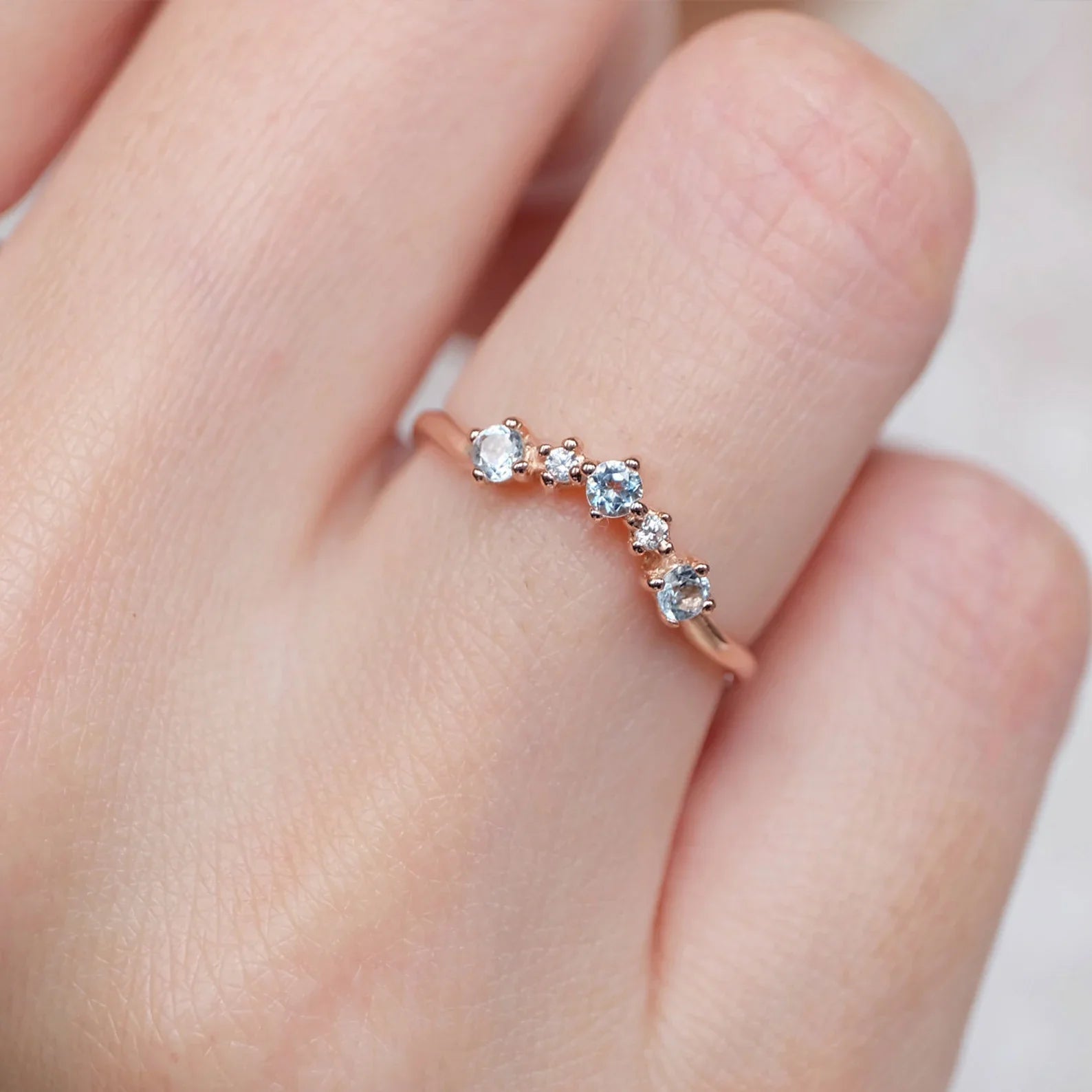 Aquamarine Diamond Ring Efin - SOVATS