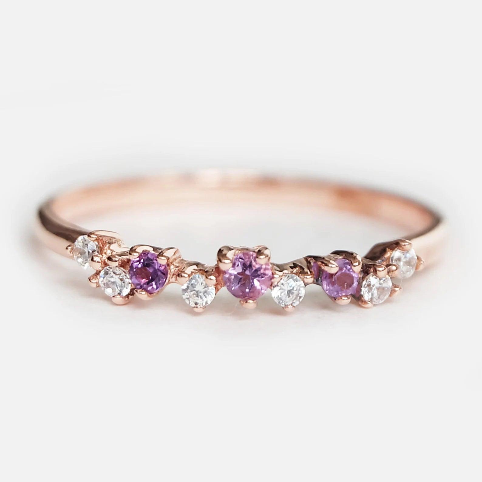 Amethyst Diamond Ring Liana - SOVATS