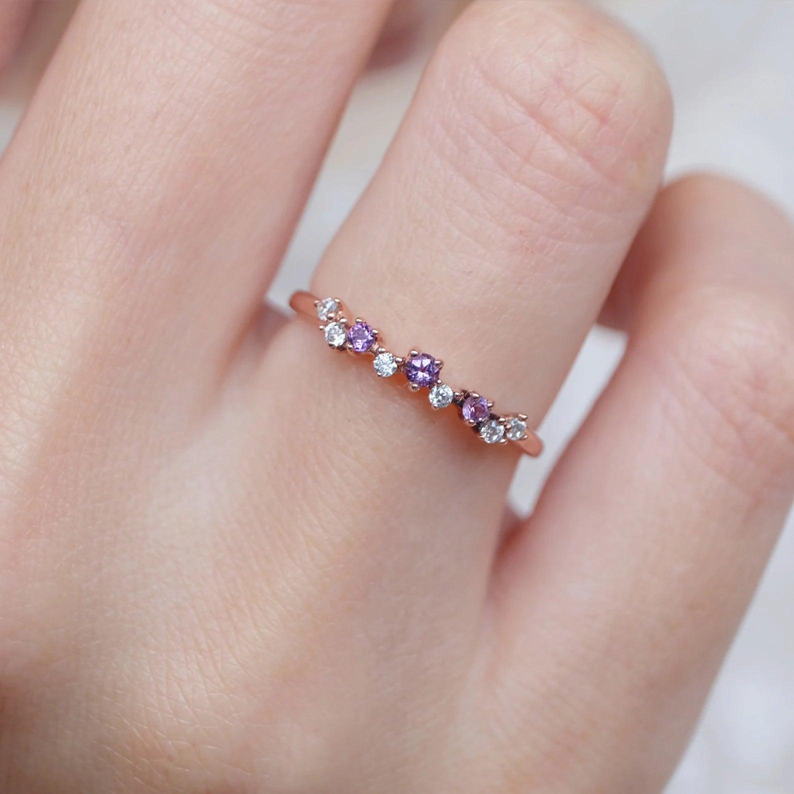 Amethyst Diamond Ring Liana - SOVATS